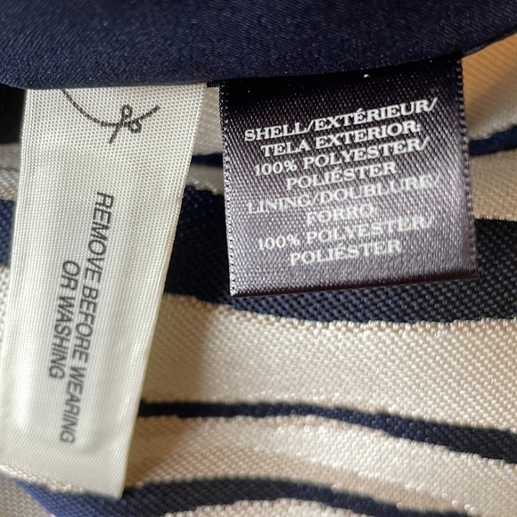 Ann Taylor Petite Zebra Jacquard Print Pencil Skirt Dark Navy/Ivory 12P - Picture 6 of 9